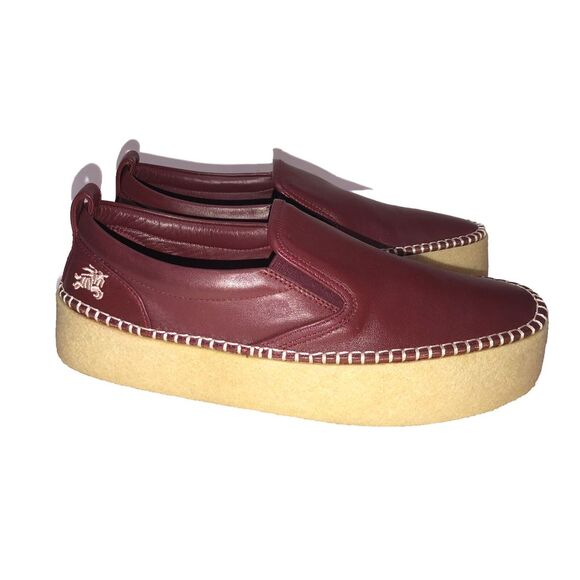 BURBERRY‎ Sudbury Bordeaux Platform Espadrilles Loafers Slip On Shoes 39.5  9.5 - Picture 1 of 16